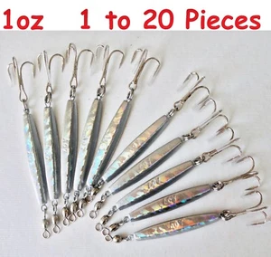 Diamond Jig 1oz holografische Salzwasser Angelköder mit Drillingshaken Menge auswählen - Bild 1 von 8