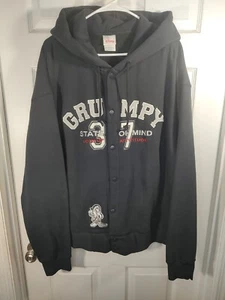 Disney's Store Grumpy's State Of The Mind Button Down Hoodie Schwarz Größe XL - Bild 1 von 9