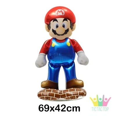 Super Mario Standing Up Foil Air Balloon. Lolly Bag Cake Party Cupcake Banner - image 1 of 2
