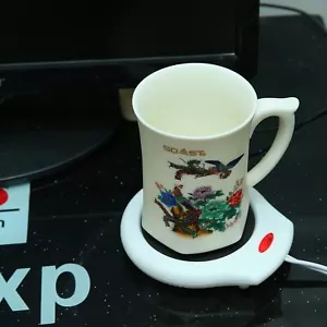 Electric Coffee Tea Milk Mug Cup Warmer Heater Mat Pad Auto Shut Off Office Home - Picture 1 of 6