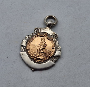 Antique Beautiful Solid Silver & Gold Pocket watch fob only / M002