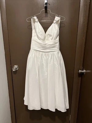 Size 10 Augusta Jones Ivory Wedding Dress Bridal Gown Knee Length Strapped - Image 1 of 4