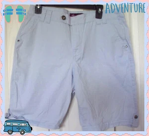 16 hellblaue Gloria Vanderbilt lässige Damenshorts 4 Taschen Wandern Bermuda Bündchen - Bild 1 von 8