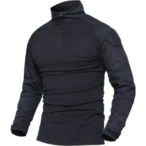 Men's 1/4 Zip Training Shirts Hiking Casual Working Rip-Stop Paintball T-Shirts - Bild 1 von 27