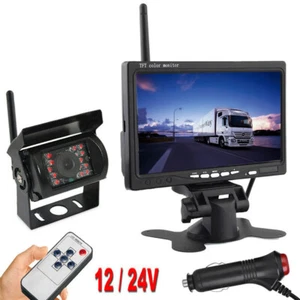 7" HD Monitor Wireless Backup Camera Night Vision System for Caravan Truck RVs - Picture 1 of 20