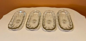 Set Of 4 Anchor Hocking Starburst Pattern Clear Glass Dessert Dishes - Picture 1 of 6