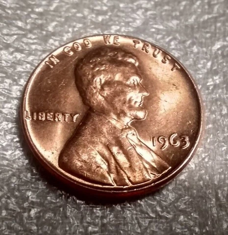 1963 penny ddo & ddr, mint state condition Red, no mint mark, L on the rim Cover