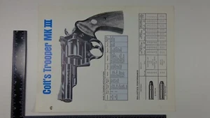 COLT TROOPER MK III .38 / .357 SPEC PAGE, 2 SIDED - Picture 1 of 2