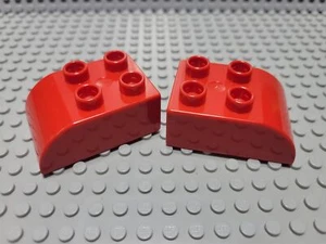 LEGO Duplo Lot of 2 Red 2x3 Curved Foot Brick Pieces - Picture 1 of 1
