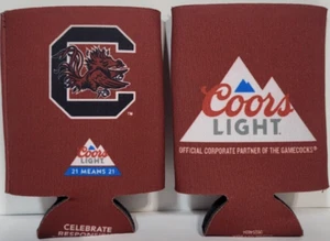 Lot of 2 COORS LIGHT BEER CAN COOZIE KOOZIE MAROON South Carolina Gamecocks - Picture 1 of 1