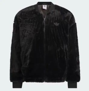 Adidas NEW Fur Jacket Black JD3776 - Picture 1 of 7