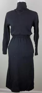 Vintage J. Jill LTD Wool Turtleneck Dress Black Size S - Picture 1 of 6