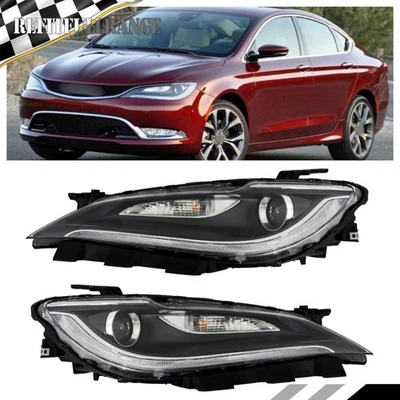 Conjunto de faros halógenos izquierdo y derecho Chrysler 200 2016-2017 sin LED DRL Foto 1 de 4