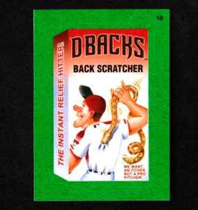 2016 Wacky Packages Baseball Series "D BACKS BACK SCRATCHER" Grass Sticker #18 - Picture 1 of 1