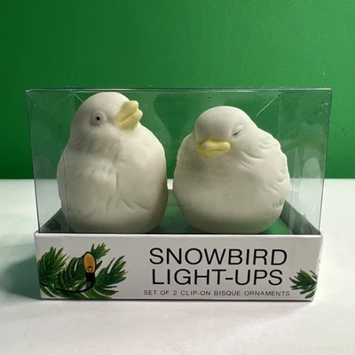 DEPARTMENT 56 Vintage Dept 56 Snowbird Light-Ups Clip-On Bisque Ornaments Set Of 2 Bird Covers