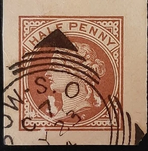 (GB-1062) Great Britain 1894 Stamp, QV Cut Square, Used, Half Penny Brown - Picture 1 of 1