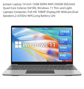 *NEW In Box* Jumper 14” Laptop 12GB DDR4 256GB SSD Windows 11 Celeron UNOPENED - Picture 1 of 1