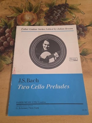 J.S.Bach 2 preludios para violonchelo para guitarra clásica partituras extremadamente raras Foto 1 de 4