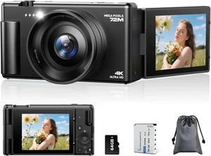 📸Cámara digital 72MP enfoque automático video 4K para fotografía pantalla abatible de 2,8" 270° - Imagen 1 de 9