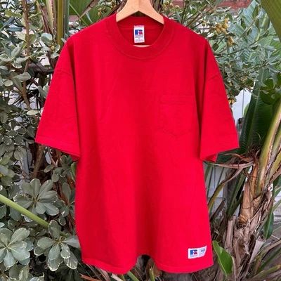Camiseta de Bolsillo Russell Athletic Roja Años 90 De Colección EE. UU. XL Foto 1 de 4