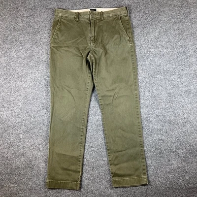 Pantalones J Crew Para Hombre 32x30 Verde 770 Elastizados Chino Militar Algodón Frente Plano Foto 1 de 4