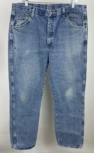 Pantalones de mezclilla vintage años 90 Y2K WRANGLER 37x32 ropa de trabajo REAL pierna recta pintores pantalones de mezclilla - Imagen 1 de 19
