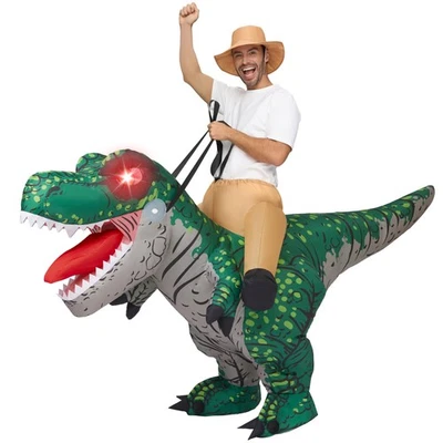 Disfraces inflables para adultos, disfraz inflable T-rex para montar ojos iluminados,... Foto 1 de 4