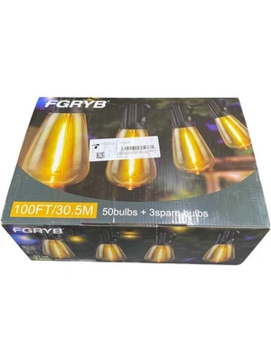 FGRYB ST38 String Lights 100FT 50 Bulbs Waterproof Outdoor RVB001 - Image 1 of 4