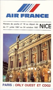 Airline Timetable - Air France - 01/07/87 - Nice France edition S - Picture 1 of 1