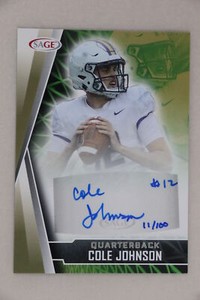 Cole Johnson - 2022 Sage Football High Series Gold Rookie Autograph #11/100