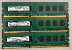 Lot (3) 1GB Samsung M378B2873EH1-CF8 PC3-8500 DDR3-1066 Desktop RAM Memory - Picture 1 of 3