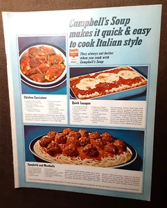 1966 CAMPBELL'S TOMATO SOUP Magazine AD~Spaghetti/Lasagna Recipes~CARNATION MILK - Picture 1 of 3