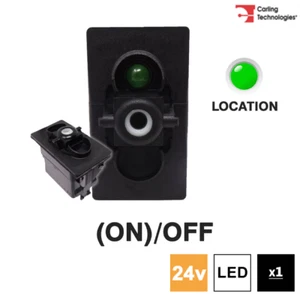 Carling 273.216 V-SERIE Wippschalter Basis 24V Mom. (ON)/OFF SP 1xLED GRÜN - Bild 1 von 5