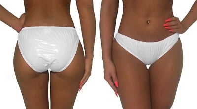 soft PVC Damen Slip 20053L weiß Lackoptik sexy Plastikhöschen Gummihose - Bild 1 von 3