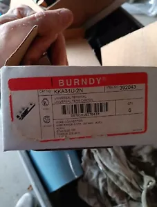 Box Of 6 Burndy KKA31U-2N Mechanical Lug 350MCM-#6 Single Wire Barrel Conductor - Picture 1 of 2