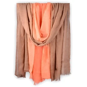 Two-tone Linen Scarf for Women Lightweight Summer Wrap Cotton Shawl Beach Tra... - Picture 1 of 7