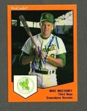 Mike Mulvaney 1989 ProCards Greensboro Hornets authentic autographed card