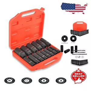 High-Performance 1/2" Drive Impact Socket Set - 14 Pieces, Chrome Vanadium - Picture 1 of 9