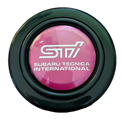 STI SUBARU PINK JDM Horn Button for SPARCO OMP MOMO NARDI steering wheel - Image 1 of 3