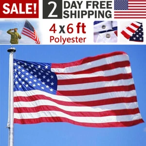 4x6 Ft American Flag w/ Grommets - United States Flags - US America - 1 Pack USA - Picture 1 of 7