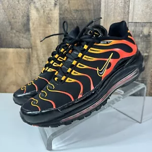 Nike Air Max 97 Plus OG Black Shock Orange Flames Sneakers Retro Trainers Men - Picture 1 of 16