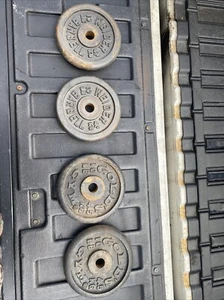 2 Weider And 2 Golds Gym 10lbs Standard Weight Plates 1" Hole 40lbs Total - Picture 1 of 6