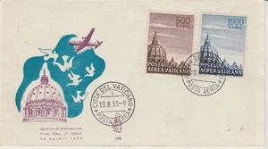 1953 FDC VENETIA VATICANO N. 195 POSTA AEREA CUPOLONI 2 V. NON VIAGGIATA MF52140 - Imagen 1 de 1