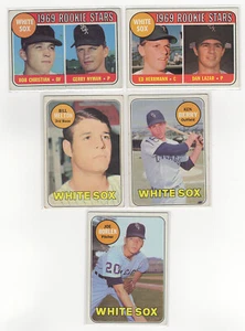 1969 Topps 5 Karten White Sox Lot mit Berry Bill Melton RC VINTAGE STAR VG-EX LOL1 - Bild 1 von 2