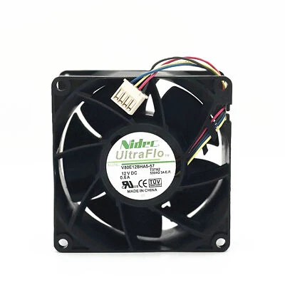 Nidec ultra-micro server fan FAN-0126L4 V80E12BHA5-57 T07A2 12V 0.6A 4-pin 8038 - Image 1 of 4