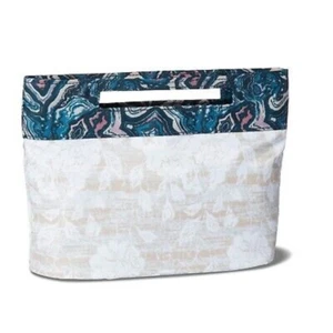 Sonia Kashuk 9x7x2" Make-up Cosmetic Bag Clutch Gray Asian Floral 1463 - Picture 1 of 1