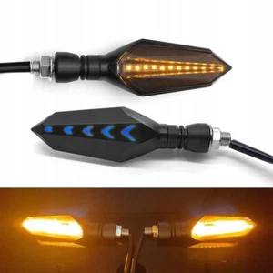 4X LED Running Effect Turn Signal Light Black Tinted for Motorcycle Quad Scooter - Bild 1 von 12
