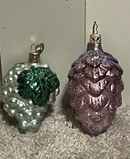 Lot Of 2 OWC Ing Glass Artichoke And Grapes Christmas Ornaments Similar To Radko