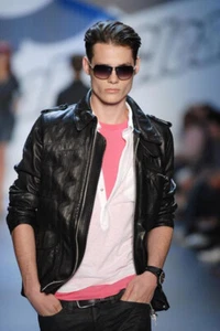 $1500 Designer DIESEL Men's MotoEnergie  Celebrity Biker Leather Racer Jacket M - Picture 1 of 15