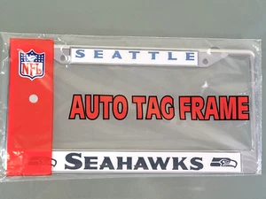 SEATTLE SEAHAWKS NFL Metal Chrome Auto License Plate Frame. NEW! - Picture 1 of 2